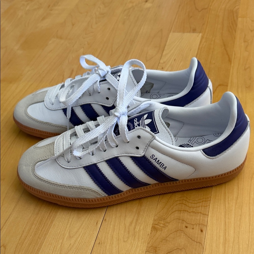 Adidas Samba White and Purple Sneakers woman 8.5